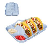 Taco Plates, 9.92inch Silicone Taco Shells Holder Tray for Home, Compact Kitchen Gadgets with Dividers, Reusable Serving Plates for Bar Snacks Picnic, Camping, Barbecue