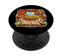Taco Rice Okinawa Nourriture Japonaise Shisa Lion Cuisine Japonaise PopSockets PopGrip Adhésif