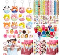 Tacobear 72pcs Donuts Pinata Anniversaire Fille Sac Cadeau Anniversaire Enfants Invites Sachet Bonbon Squishy Porte-Clés Bague Tampon Tatouage Bracelet Goodies Enfant Pinata Jouet Fille