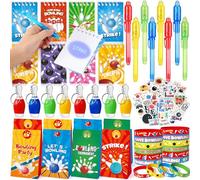 Tacobear 90 PCS Kit Bowling Anniversaire Enfants Invites avec Stylo Encre Invisible, Carnet de Notes, Porte-Clé LED, Sac Cadeau, Bowling Piñata Anniversaire Goodies Enfant Garçon