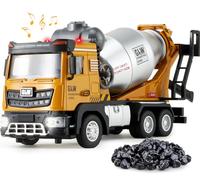 Tacobear Camion Enfant Tracteur Jouet 1:40 Métal Transporteur avec Son et Lumière Véhicules Transport Tractopelle Majorette Voiture Cadeau d'anniversaire Jouet Garçons 3 4 5 6 Ans (Bétonnière)