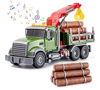 Tacobear Camion Transport de Bois 1:16 - Grand Véhicule Transporteur avec Lumière, Son et Grue de Chargement - Cadeau pour Enfants Garçons 3-6 Ans