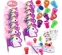 Tacobear Licorne Pinata Anniversaire Fille Petit Cadeau Enfants avec Carnet de Notes Stylo Tampon Tatouage Kit Papeterie Fournitures de Fête d'anniversaire Licorne