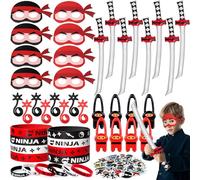 Tacobear Ninja Pinata Anniversaire Garçon avec Ninja Masque Silicone Bracelet Fronde de Doigt Jouet Gonflable Jouet Collant Autocollant Petit Cadeau Anniversaire Enfants Fournitures de Fête