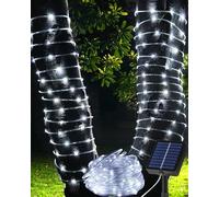 Tacobey Guirlande Solaire Extérieur Tube, 10m 100 LED Guirlande Lumineuse Solaire 8 Modes, Etanche, Décoration pour Jardin, terrasse, Balcon (Blanche)