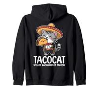 Tacocat Spelled Backwards is Tacocat Cat and Taco Lover Sweat à Capuche