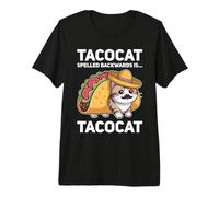 Tacocat Spelled Backwards is Tacocat Cat and Taco Lover T-Shirt Haut de Gamme