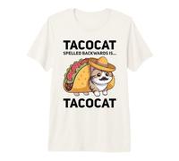 Tacocat Spelled Backwards is Tacocat Cat and Taco Lover T-Shirt Haut de Gamme