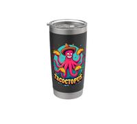 Tacoctopus Drôle Pieuvre tenant Tacos Cartoon Gobelet isotherme en acier inoxydable double paroi
