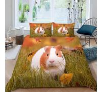 TACOKI Housse de Couette 200x200 Hamster Réversible Parure de Lit Cobaye 200x200, Imprimée 3D Microfibre Douce Literie Housses de Couettes 2 Personnes avec Taies d'oreiller 1395k
