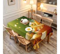 TACOKI Nappe de Table Rectangulaire 140 x 180 cm, Motif Frites 3D, Design Pommes de Terre, Imperméable et Anti-Taches, Tissu Polyester Lavable, Idéal pour Salle à Manger, Jardin, Fête 1302A