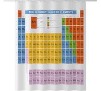 TACOKI Rideau de Douche Tableau Périodique des éléments, Rideau de Douche 180x180 Anti Moisissure Rideau Baignoire Science Rideau Douche Polyester Shower Curtain 3D Rideaux Salle de Bain A8767