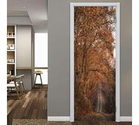 TACOKI Sticker Porte Automne, Stickers Porte Trompe L'oeil Automne Autocollant Poster Auto-Adhésif Art Décor Pour Chambre Salon Salle de Bain Papier Peint 100x200 cm 710z