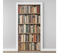 TACOKI Sticker Porte Bibliothèque, Stickers Porte Trompe L'oeil Bibliothèque Autocollant Poster Auto-Adhésif Art Décor Pour Chambre Salon Salle de Bain Papier Peint 95x215 cm 4435n