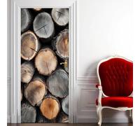 TACOKI Sticker Porte Bois, Stickers Porte Trompe L'oeil Style Rustique Autocollant Poster Auto-Adhésif Art Décor Pour Chambre Salon Salle de Bain Papier Peint 80x210 cm 5123n
