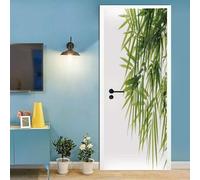 TACOKI Sticker Porte Feuilles de Bambou, Stickers Porte Trompe L'oeil Feuilles de Bambou Autocollant Poster Auto-Adhésif Art Décor Pour Chambre Salon Salle de Bain Papier Peint 100x200 cm 3140z