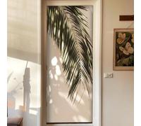 TACOKI Sticker Porte Feuilles de Palmier, Stickers Porte Trompe L'oeil Feuilles de Palmier Autocollant Poster Auto-Adhésif Art Décor Pour Chambre Salon Salle de Bain Papier Peint 77x200 cm 7372z