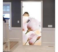 TACOKI Sticker Porte Fleurs, Stickers Porte Trompe L'oeil Papillon Autocollant Poster Auto-Adhésif Art Décor Pour Chambre Salon Salle de Bain Papier Peint 80x210 cm 3836z