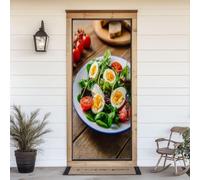 TACOKI Sticker Porte Modèles Alimentaires, Stickers Porte Trompe L'oeil Salade Verte Autocollant Poster Auto-Adhésif Art Décor Pour Chambre Salon Salle de Bain Papier Peint 88x200 cm 3649n