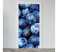 TACOKI Sticker Porte Myrtille, Stickers Porte Trompe L'oeil Myrtille Autocollant Poster Auto-Adhésif Art Décor Pour Chambre Salon Salle de Bain Papier Peint 85x200 cm 7302z