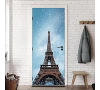 TACOKI Sticker Porte Paris, Stickers Porte Trompe L'oeil Paris Autocollant Poster Auto-Adhésif Art Décor Pour Chambre Salon Salle de Bain Papier Peint 100x200 cm v6812