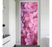 TACOKI Sticker Porte Pétales de Rose Roses, Stickers Porte Trompe L'oeil Motif Rose Autocollant Poster Auto-Adhésif Art Décor Pour Chambre Salon Salle de Bain Papier Peint 77x200 cm 892n