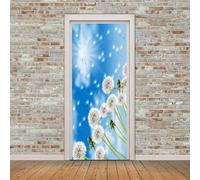 TACOKI Sticker Porte Pissenlit, Stickers Porte Trompe L'oeil Pissenlit Autocollant Poster Auto-Adhésif Art Décor Pour Chambre Salon Salle de Bain Papier Peint 95x215 cm 4336z