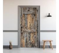 TACOKI Sticker Porte Porte en Bois, Stickers Porte Trompe L'oeil Porte de Grange Autocollant Poster Auto-Adhésif Art Décor Pour Chambre Salon Salle de Bain Papier Peint 85x200 cm 4260n