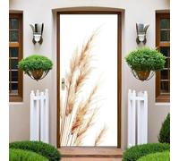 TACOKI Sticker Porte Roseau, Stickers Porte Trompe L'oeil Roseaux Autocollant Poster Auto-Adhésif Art Décor Pour Chambre Salon Salle de Bain Papier Peint 95x215 cm 1204n