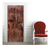 TACOKI Sticker Porte Rouiller, Stickers Porte Trompe L'oeil Rétro Autocollant Poster Auto-Adhésif Art Décor Pour Chambre Salon Salle de Bain Papier Peint 100x200 cm 4418z