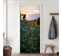 TACOKI Sticker Porte Tournesol, Stickers Porte Trompe L'oeil Fleur Autocollant Poster Auto-Adhésif Art Décor Pour Chambre Salon Salle de Bain Papier Peint 100x200 cm v6749