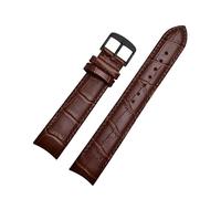 Taconey Bracelet de montre en cuir 20/21/22 mm, bracelet de rechange pour tenues habillées et décontractées,Broche marron noire,21 mm