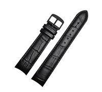 Taconey Bracelet de montre en cuir 20/21/22 mm, bracelet de rechange pour tenues habillées et décontractées,Broche noire noire,20 mm