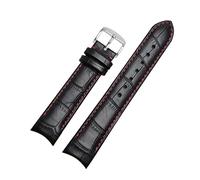 Taconey Bracelet de montre en cuir 20/21/22 mm, bracelet de rechange pour tenues habillées et décontractées,Broche en argent rouge,20 mm