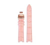 Taconey Bracelet de montre en cuir à extrémité concave, bracelet de remplacement personnalisable pour montres de femme,Rose Rg Pliable,20 x 11 mm