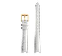 Taconey Bracelet de montre en cuir cranté 12/14 mm, bracelet de remplacement fin pour montres de femme,Épingle White-G,14x5mm
