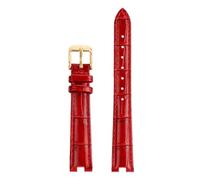 Taconey Bracelet de montre en cuir cranté 12/14 mm, bracelet de remplacement fin pour montres de femme,Épingle Red-G,14x5mm