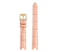 Taconey Bracelet de montre en cuir cranté 12/14 mm, bracelet de remplacement fin pour montres de femme,Épingle rose-G,12x4mm