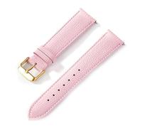Taconey Bracelet de montre en cuir Epsom 18-24 mm, bracelet de rechange texturé à motif palmier,Poudre d'or Sakura,19 mm