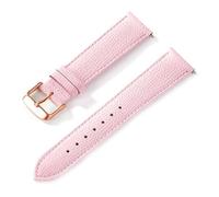 Taconey Bracelet de montre en cuir Epsom 18-24 mm, bracelet de rechange texturé à motif palmier,Rose poudrée Sakura,17 mm