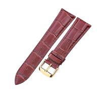 Taconey Bracelet de montre en cuir imprimé crocodile 18/19/20/21/22/24 mm, parfait pour une tenue formelle et décontractée.,Boucle en or marron,18 mm