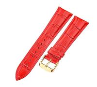Taconey Bracelet de montre en cuir imprimé crocodile 18/19/20/21/22/24 mm, parfait pour une tenue formelle et décontractée.,Boucle en or rouge,22 mm