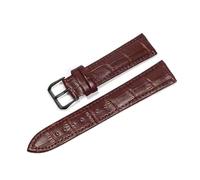Taconey Bracelet de montre en cuir imprimé crocodile 18/20/22 mm, parfait pour une tenue formelle et décontractée.,Marron Noir,14 mm