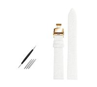 Taconey Bracelet de montre en cuir imprimé lézard 14/16/18/20 mm, parfait pour une tenue formelle et décontractée.,Boucle en or blanc,16 mm