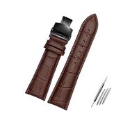 Taconey Bracelet de montre en cuir texturé de 23 à 28 mm de large, bracelet de remplacement universel pour grandes montres,Brun Noir B,19 mm