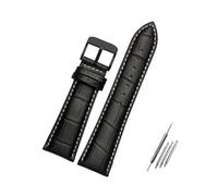 Taconey Bracelet de montre en cuir texturé de 23 à 28 mm de large, bracelet de remplacement universel pour grandes montres,Noir Blanc Noir A,23 mm