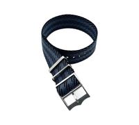 Taconey Bracelet de montre tactique 20-22 mm, bracelet de rechange en nylon, durable, réglable, à dégagement rapide, pour sports de plein air,Noir Bleu-Kaki,22 mm