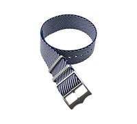 Taconey Bracelet de montre tactique 20-22 mm, bracelet de rechange en nylon, durable, réglable, à dégagement rapide, pour sports de plein air,Bleu marine et blanc,22 mm