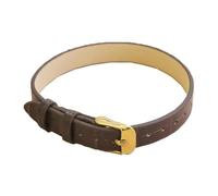 Taconey Bracelet en cuir grain bambou 8/10 mm, bijou minimaliste avec boucle claire, ajustable,Brun,10 mm