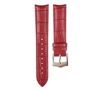 Taconey Bracelet en cuir véritable texturé bambou, bracelet de rechange universel, convenant aux occasions formelles et décontractées.,Or rose rouge,19 mm